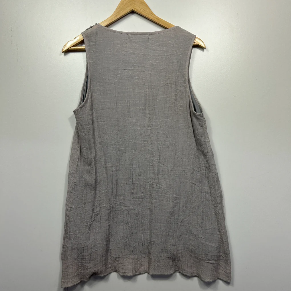 Virtuelle Grey Sleeveless Embroidered Top - Size 12 - Image 4