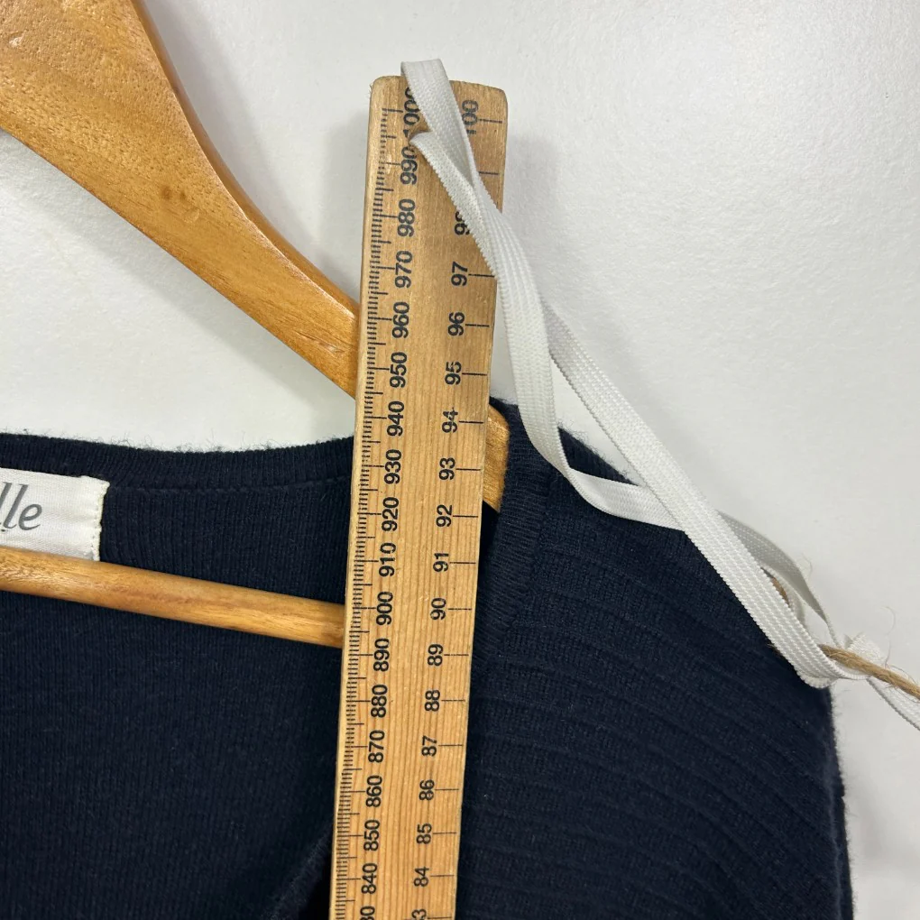 Virtuelle Navy and White Longline Cardigan - Size 12/14/XXS - Image 6