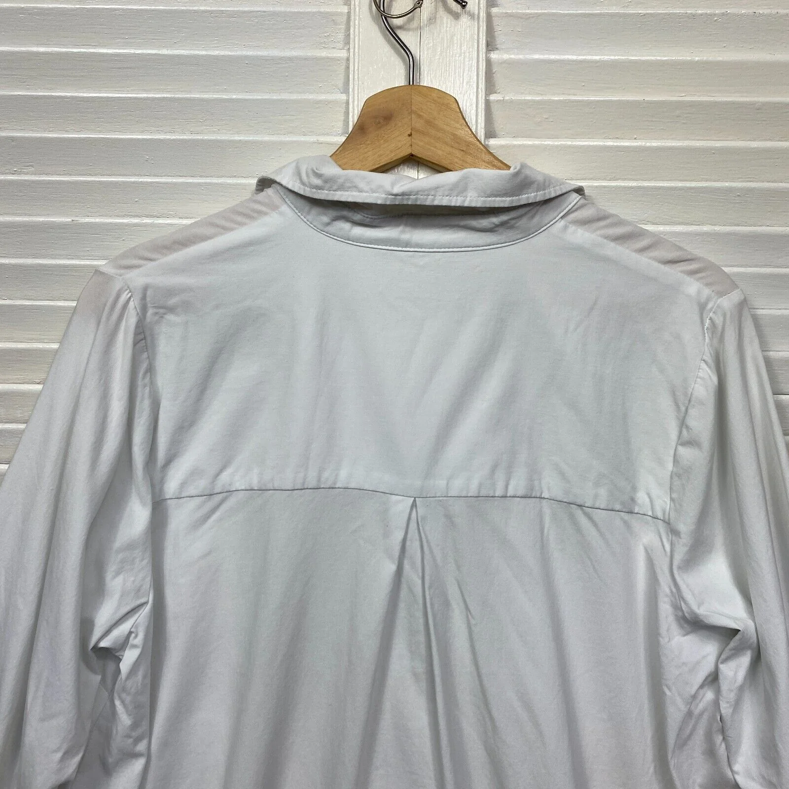 Virtuelle Top Size 12 14 Plus White Long Sleeve Button Up - Image 5