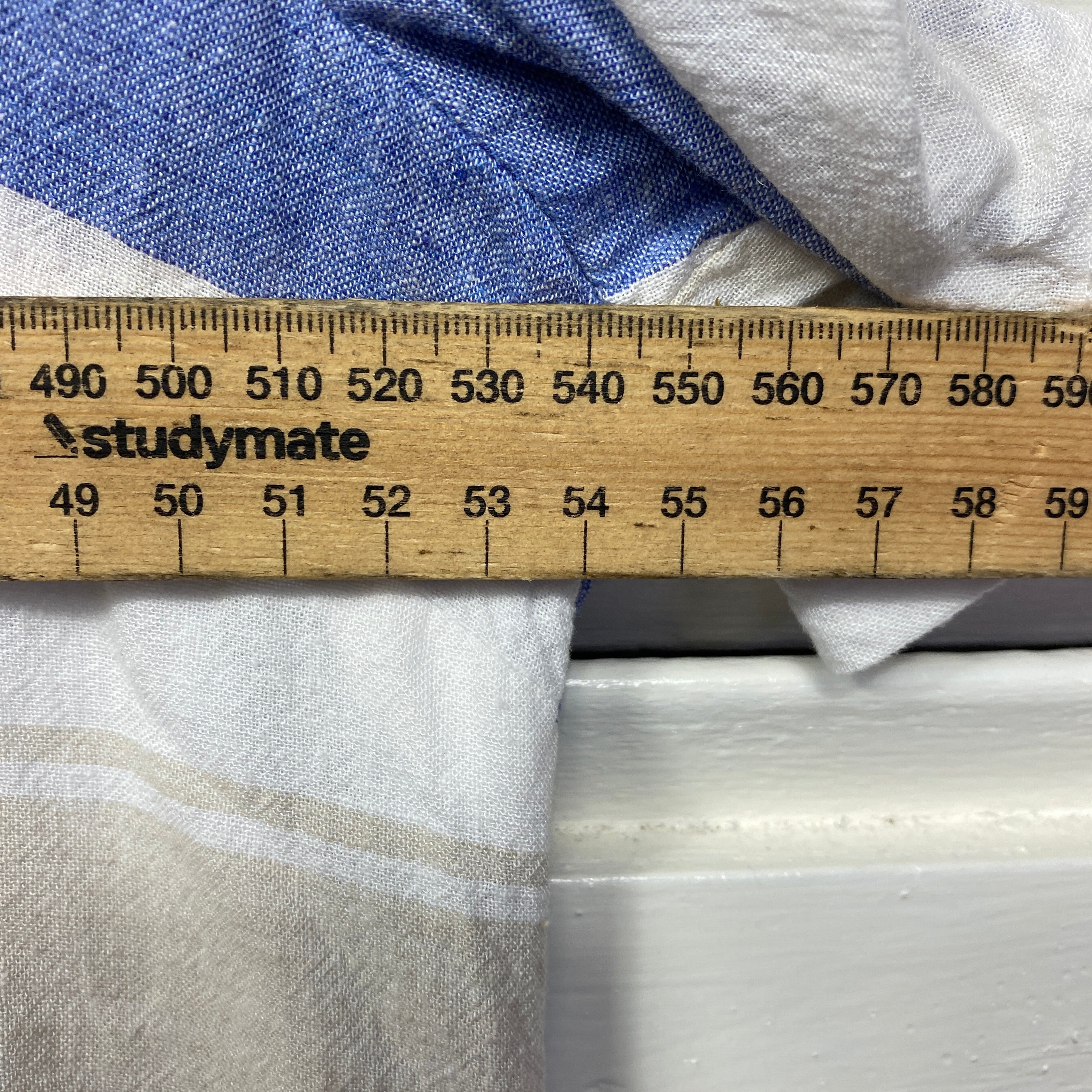 W Lane Linen Dress Size 16 Short Sleeve Striped - Image 7