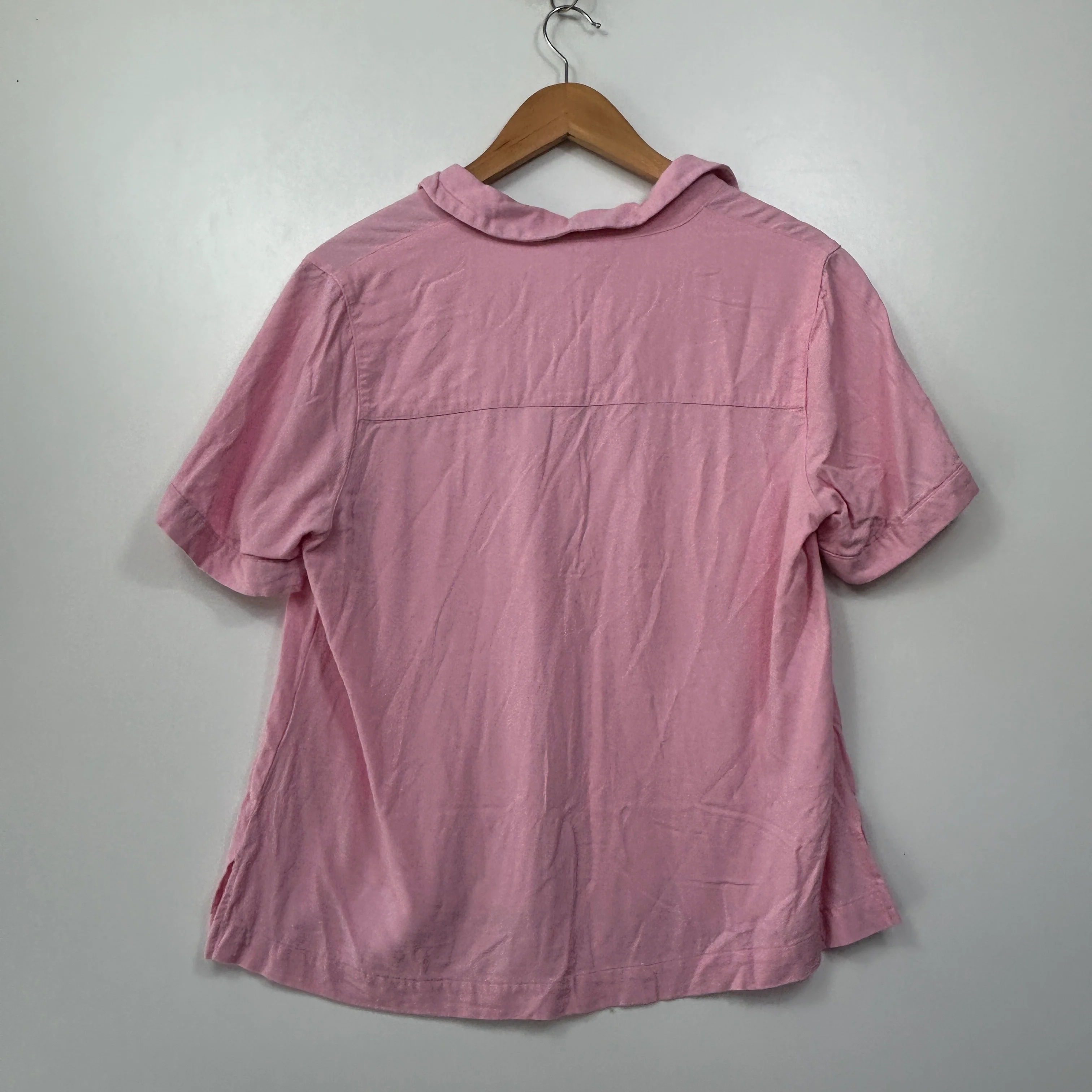 W.Lane Dusty Pink Linen Polo Top - Size 14 - Image 3