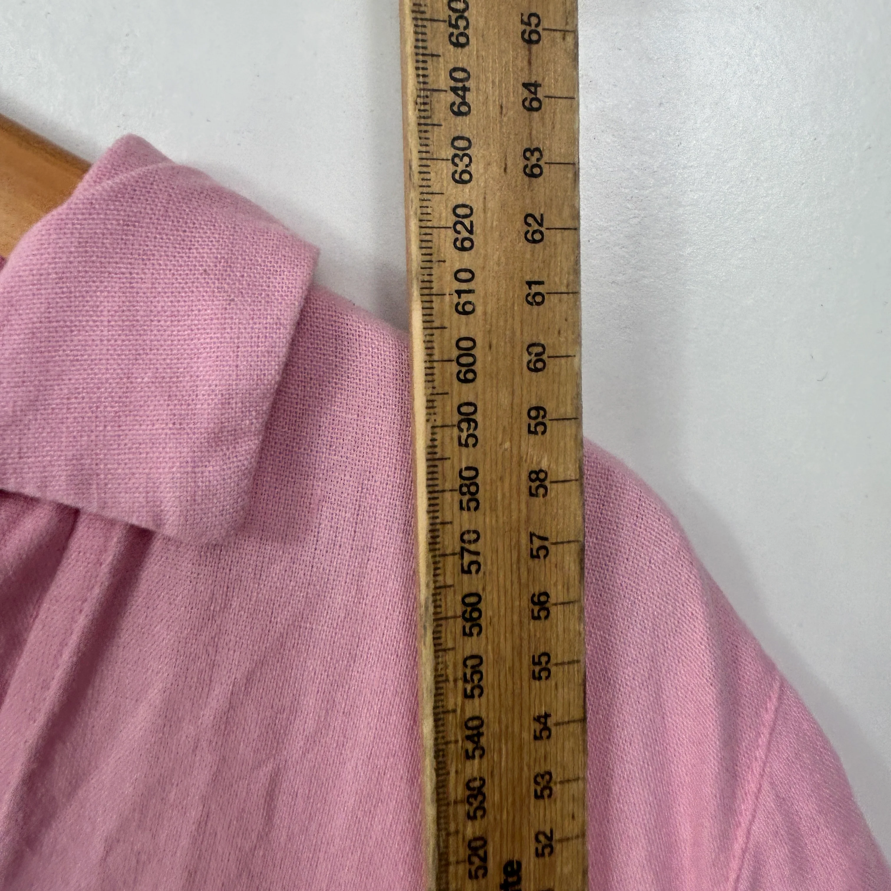 W.Lane Dusty Pink Linen Polo Top - Size 14 - Image 5