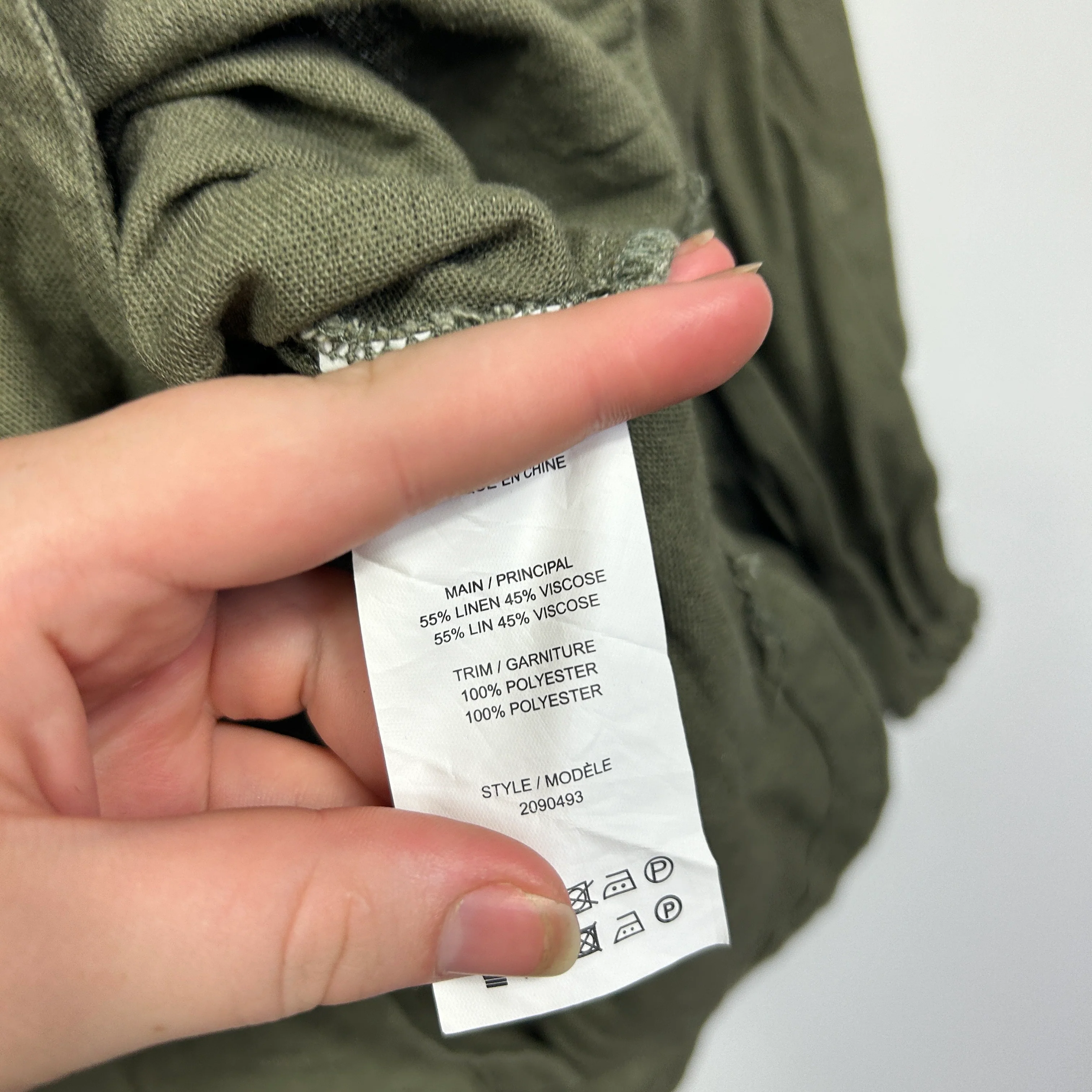 W Lane Olive Green Linen Blouse - Size 14 - Image 3
