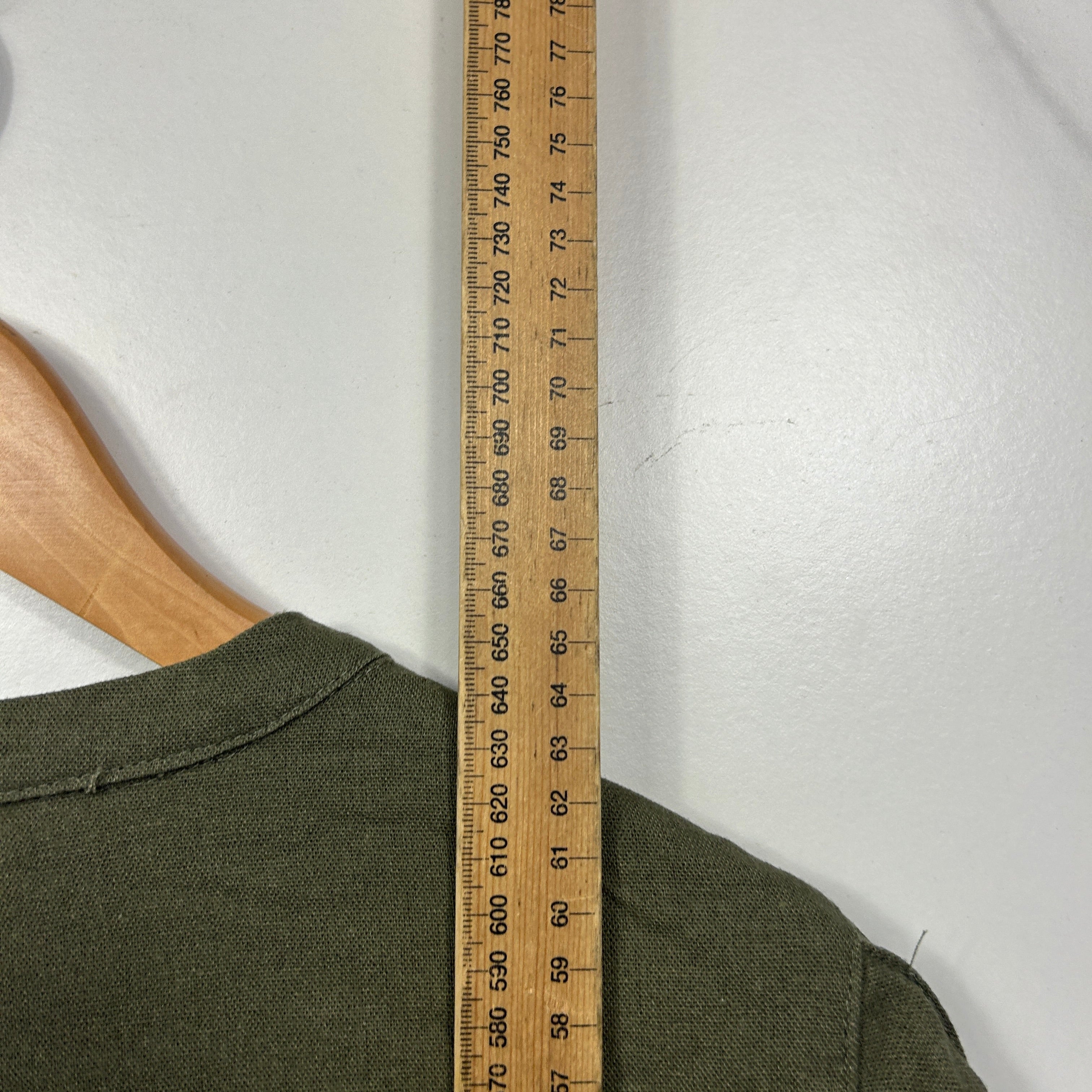 W Lane Olive Green Linen Blouse - Size 14 - Image 5
