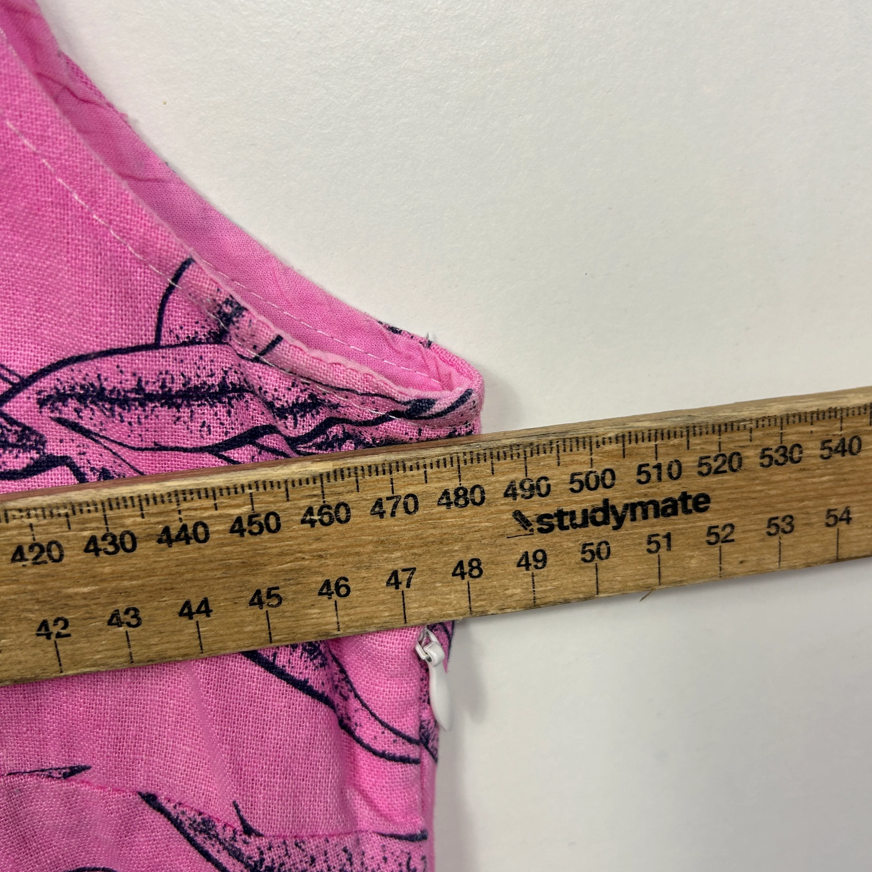 W. Lane Pink Linen Leaf Print Dress - Size 12 - Image 5