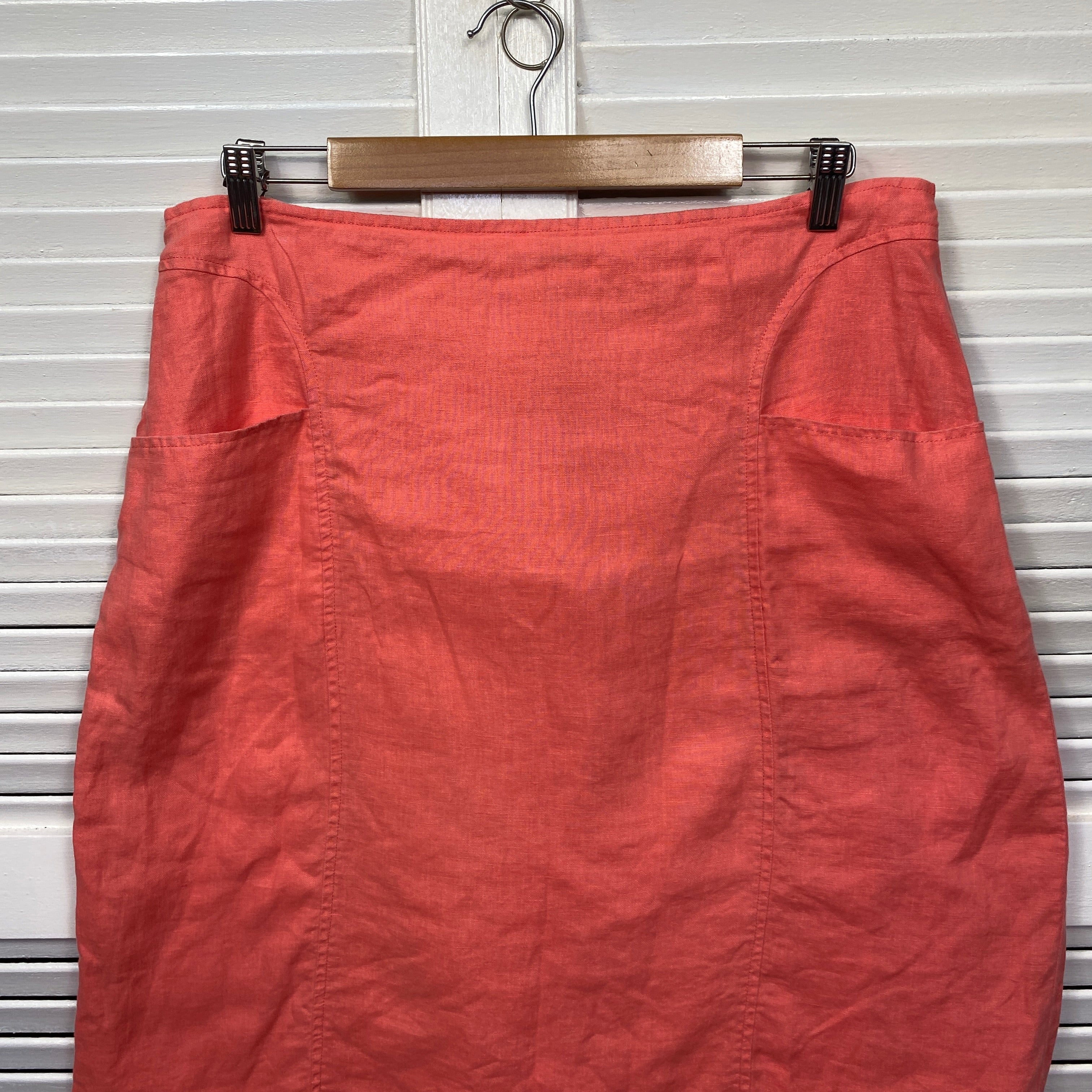 W Lane Skirt Size 14 Peach Pencil Knee Length Pockets - Image 3