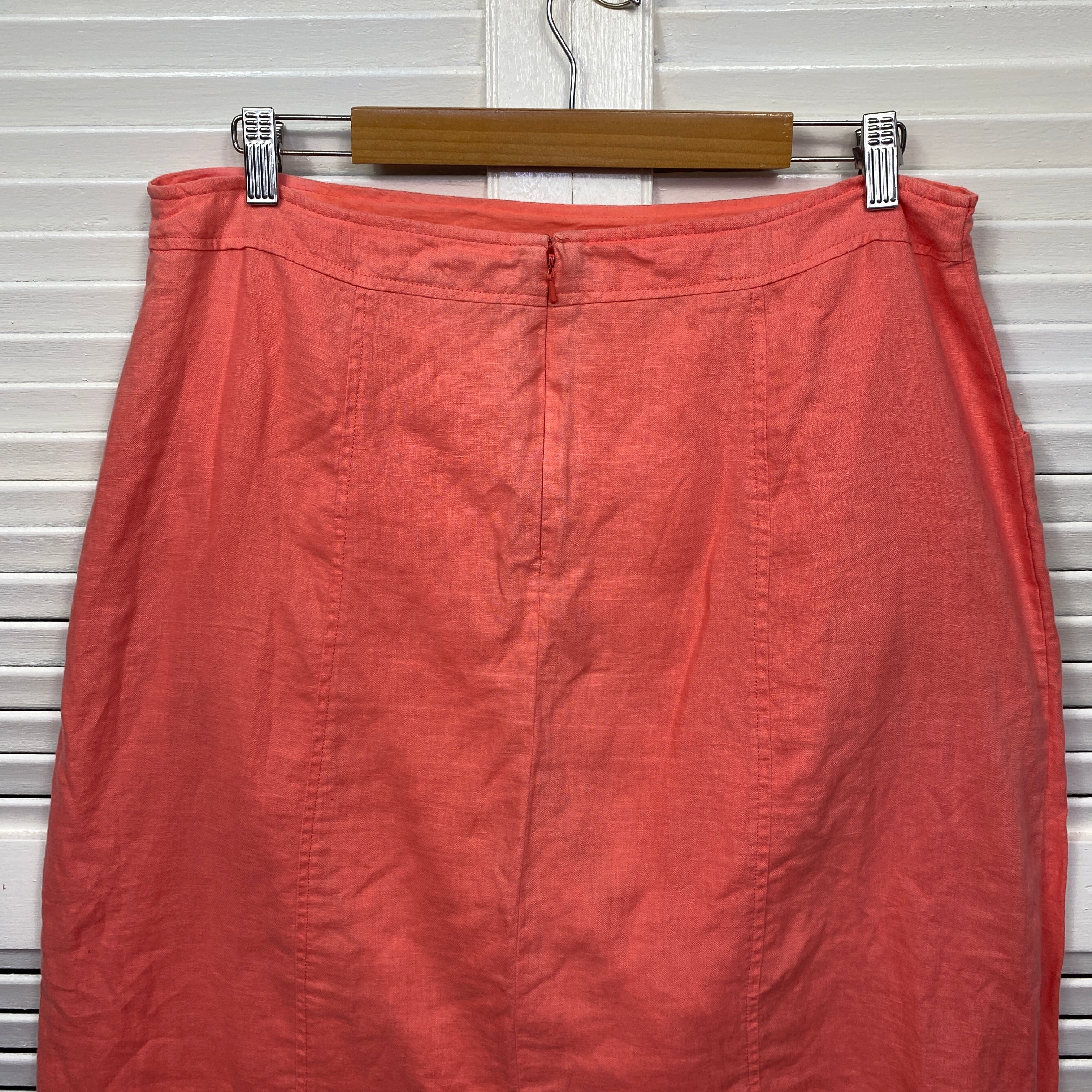 W Lane Skirt Size 14 Peach Pencil Knee Length Pockets - Image 7