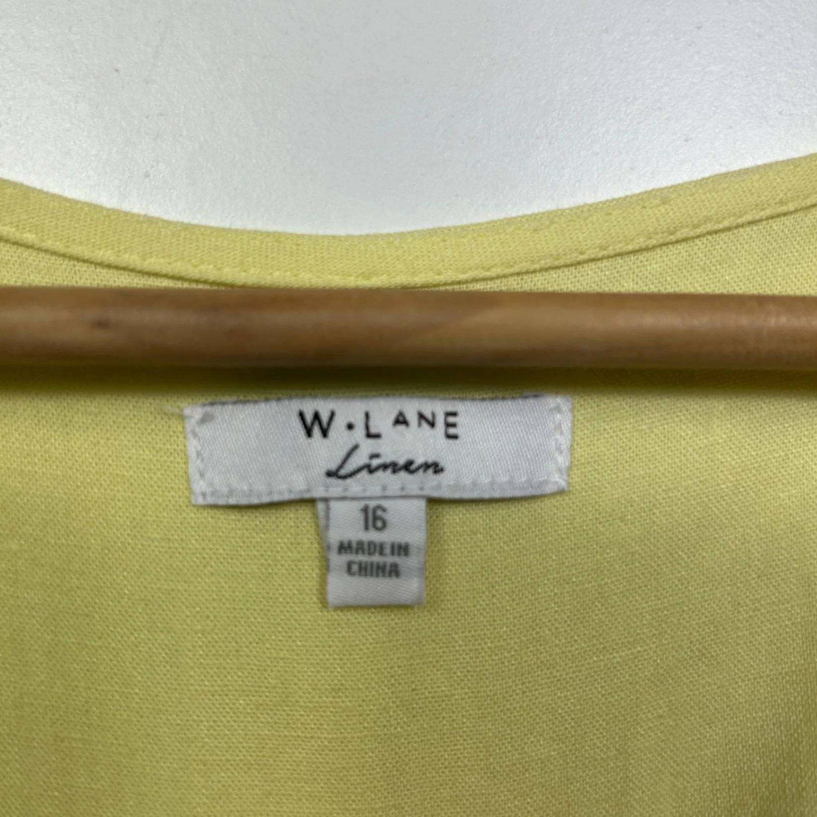 W. Lane Sleeveless Yellow Linen Top Size 16 - Image 3