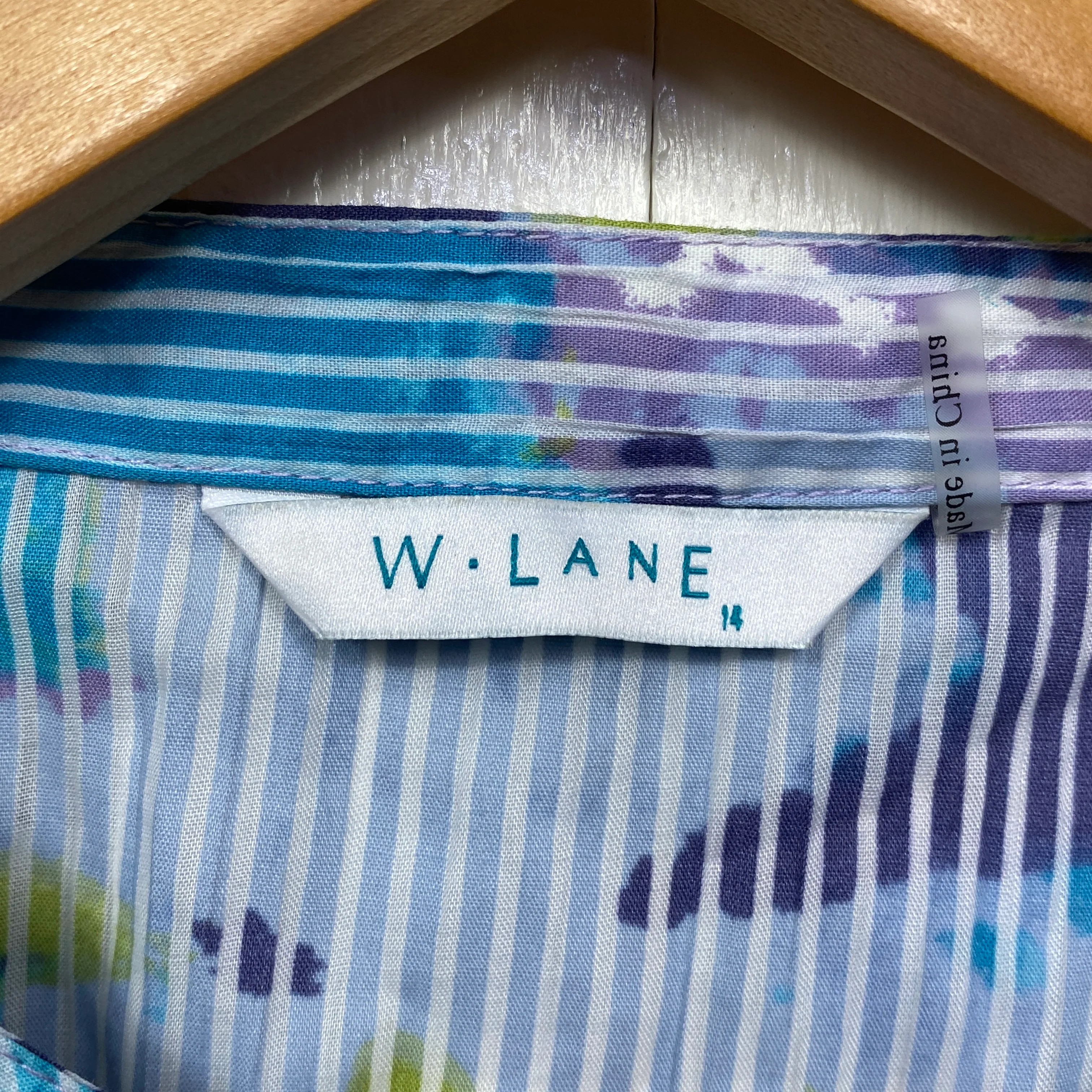 W Lane Top Size 14 Long Sleeve Button Up Multicoloured - Image 4