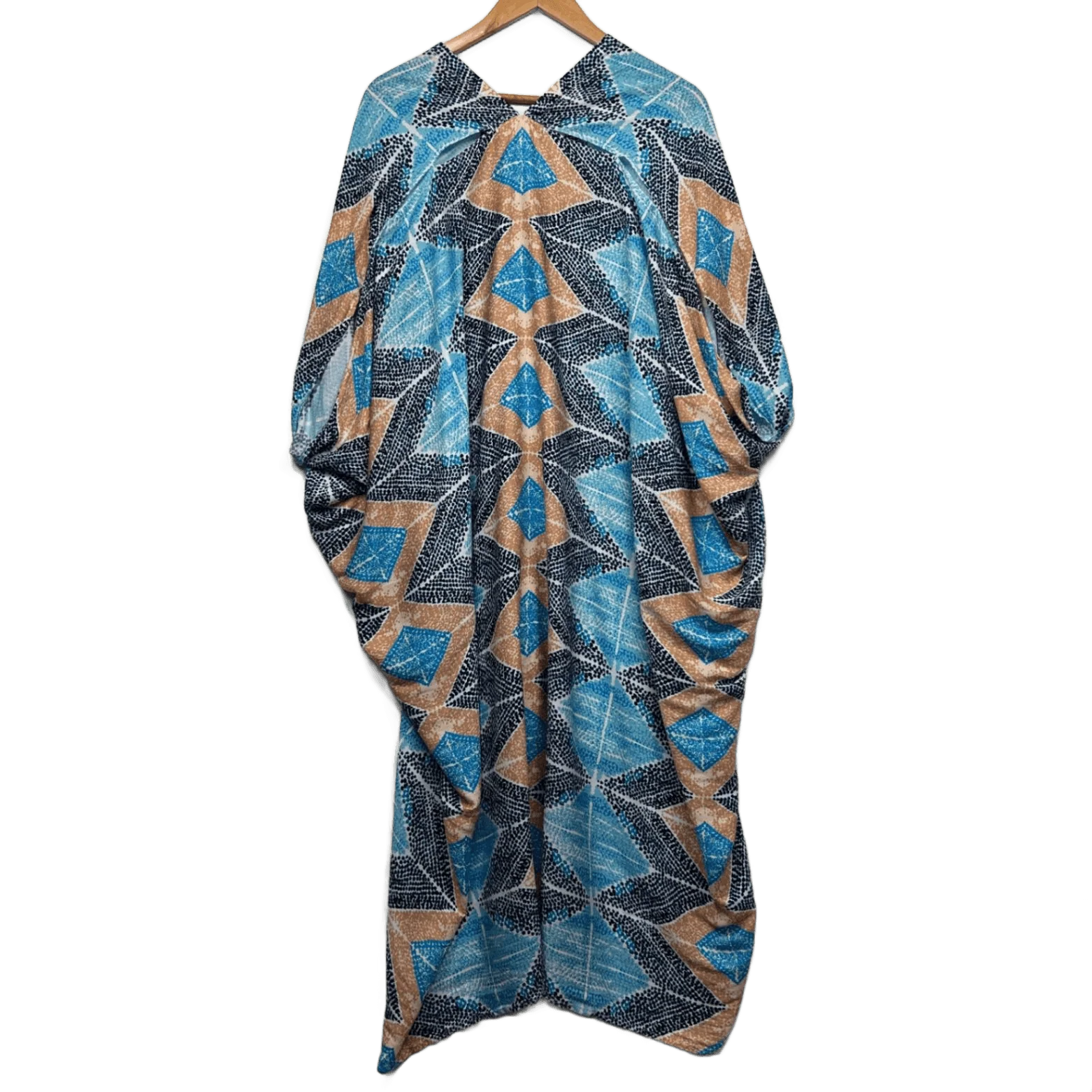 Wayne Cooper Blue Short Sleeve Long Kaftan Dress One Size - Image 2