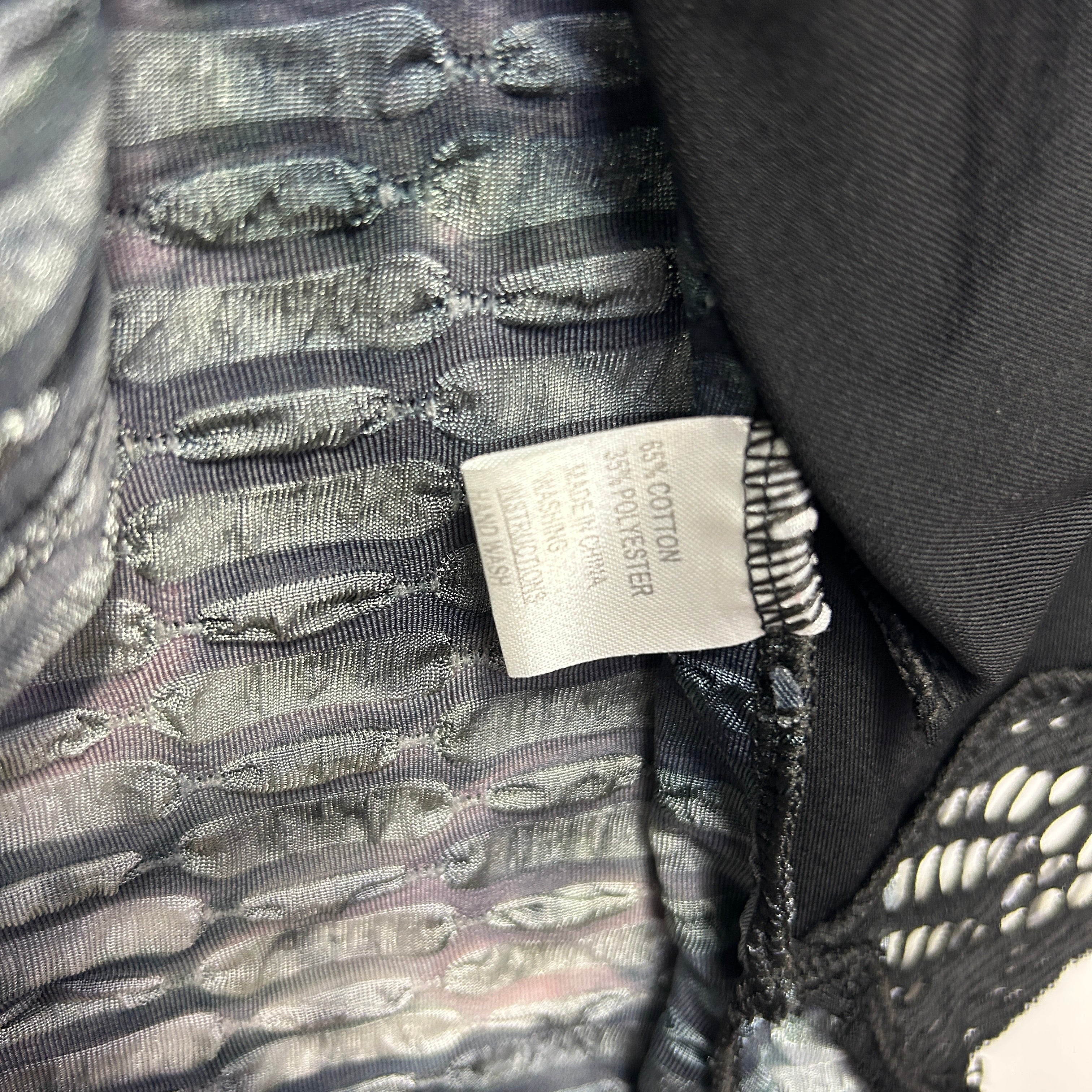 Whispers Black Silver Metallic Tunic Top - Size L - Image 3