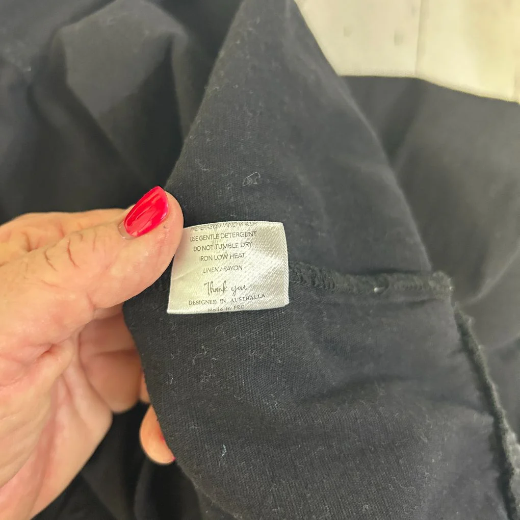 Willow & Tree Black Linen Pants - Size 16 - Image 3