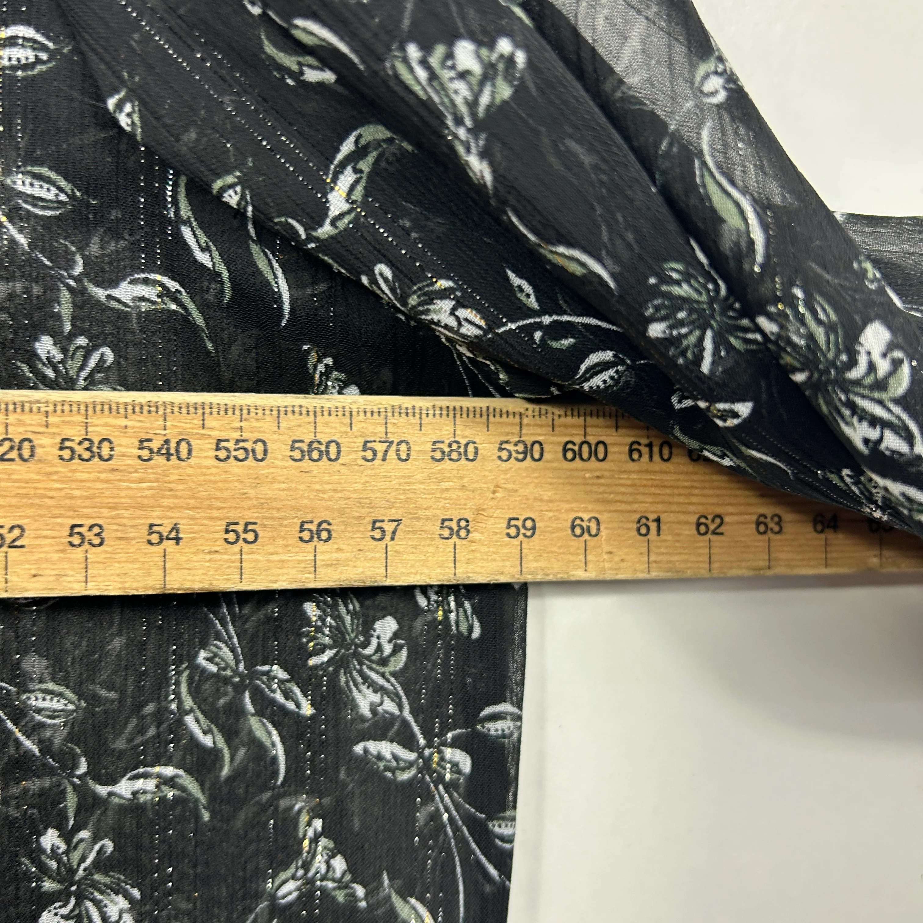 Witchery Black Silver Floral Sheer Blouse - Size 12 - Image 6