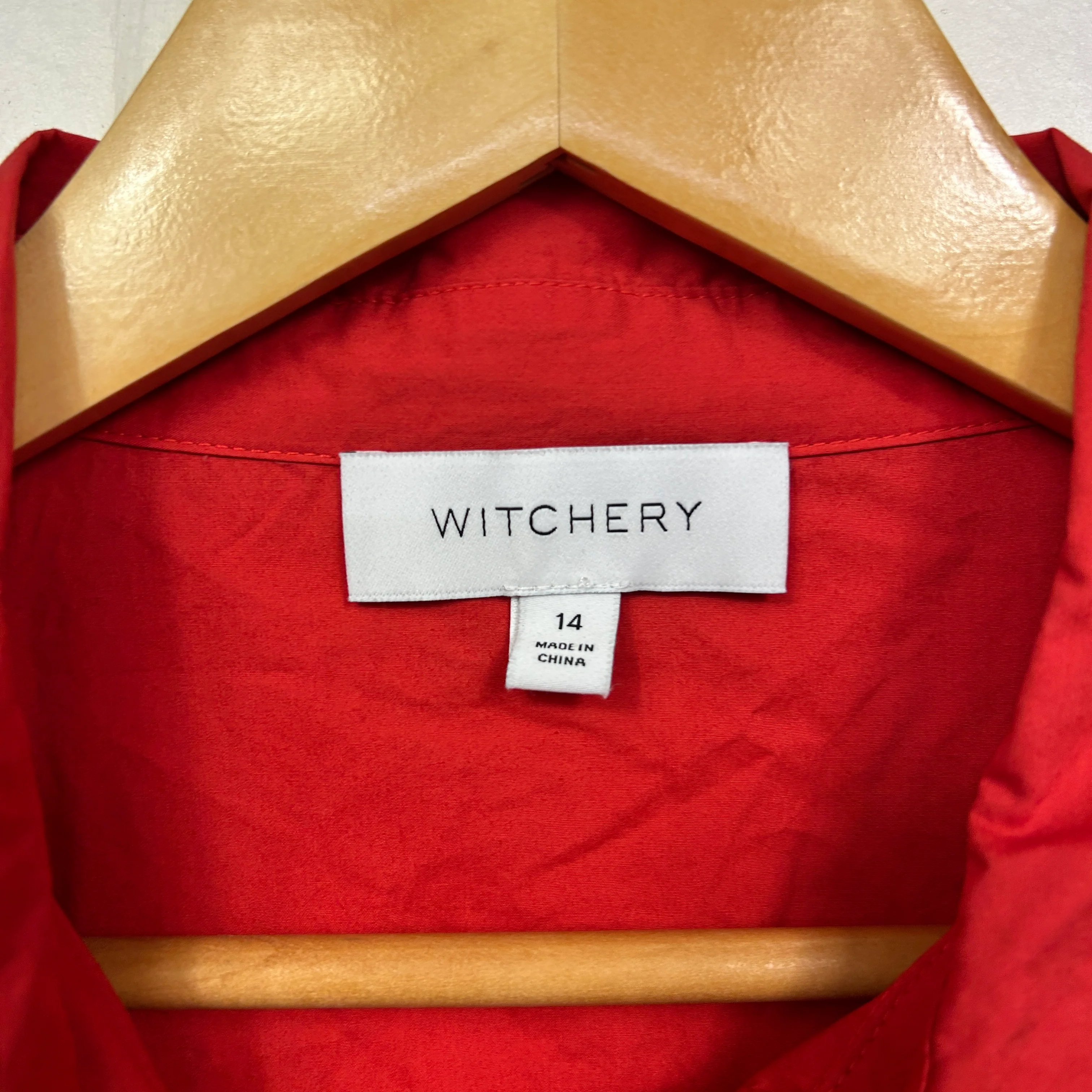 Witchery Red Button Up Shirt - Size 14 - Image 4