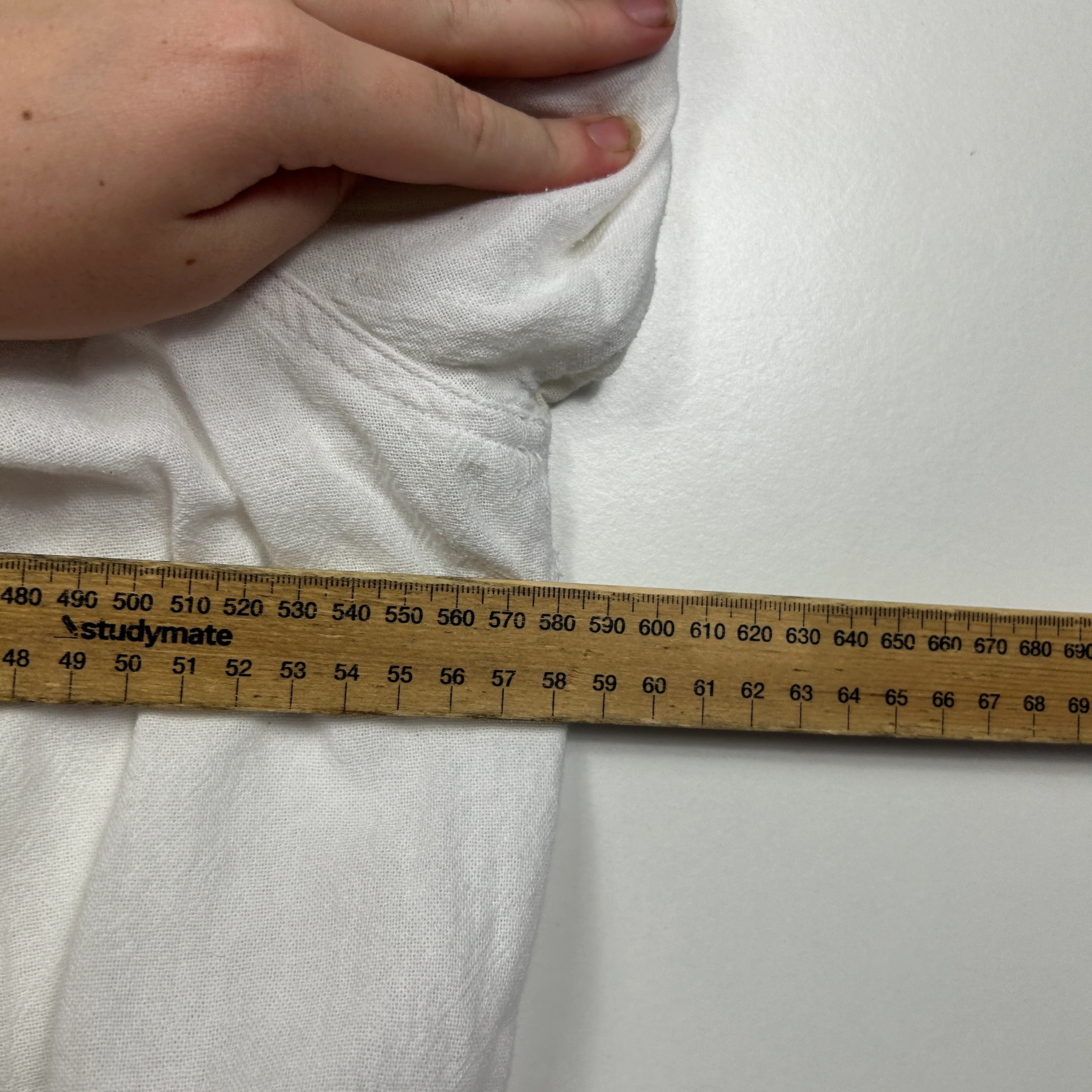 Wombat White Button Up Linen Shirt - Size XL - Image 5