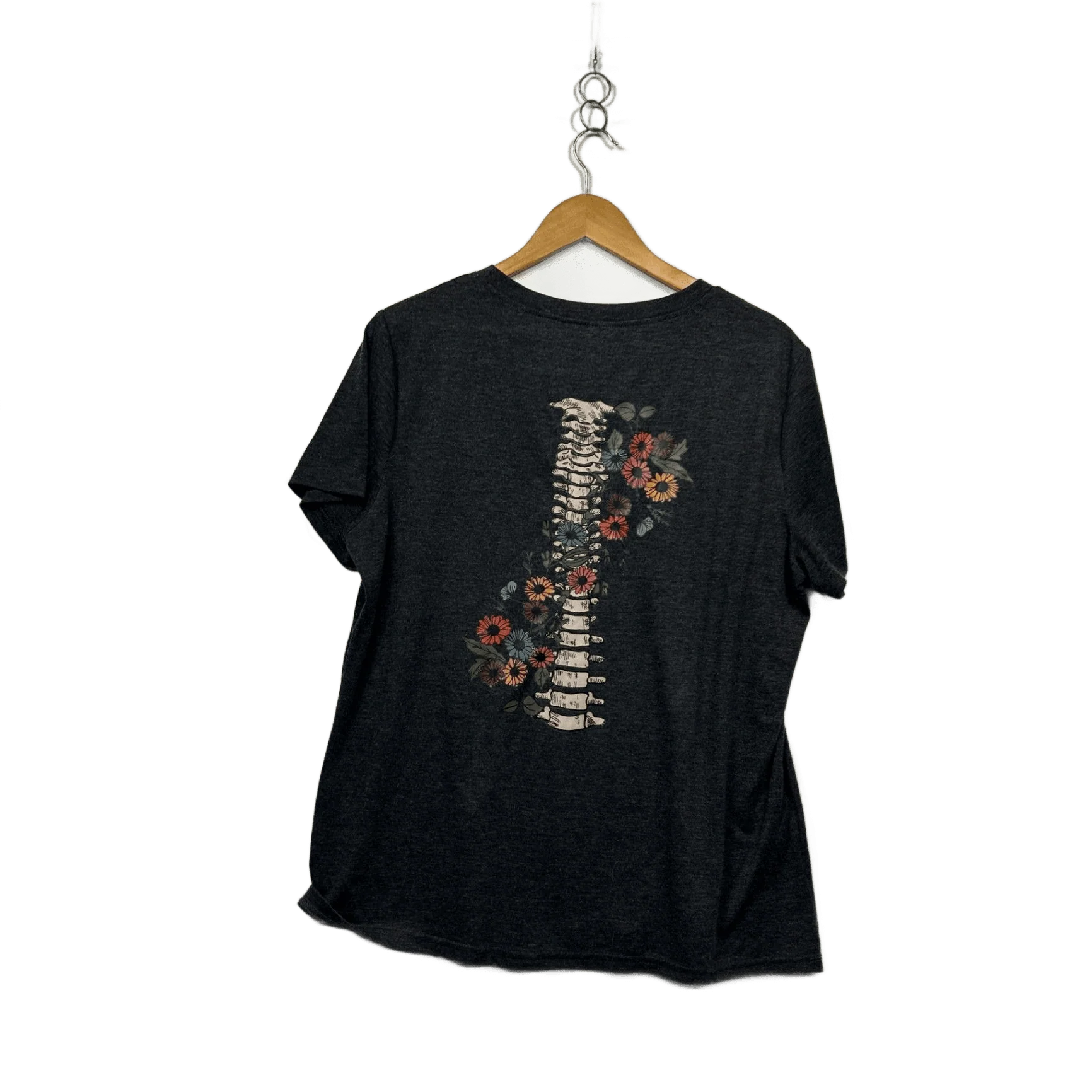 Womens Grey Cotton Blend Short Sleeve Casual T-shirt Size XL - Image 2
