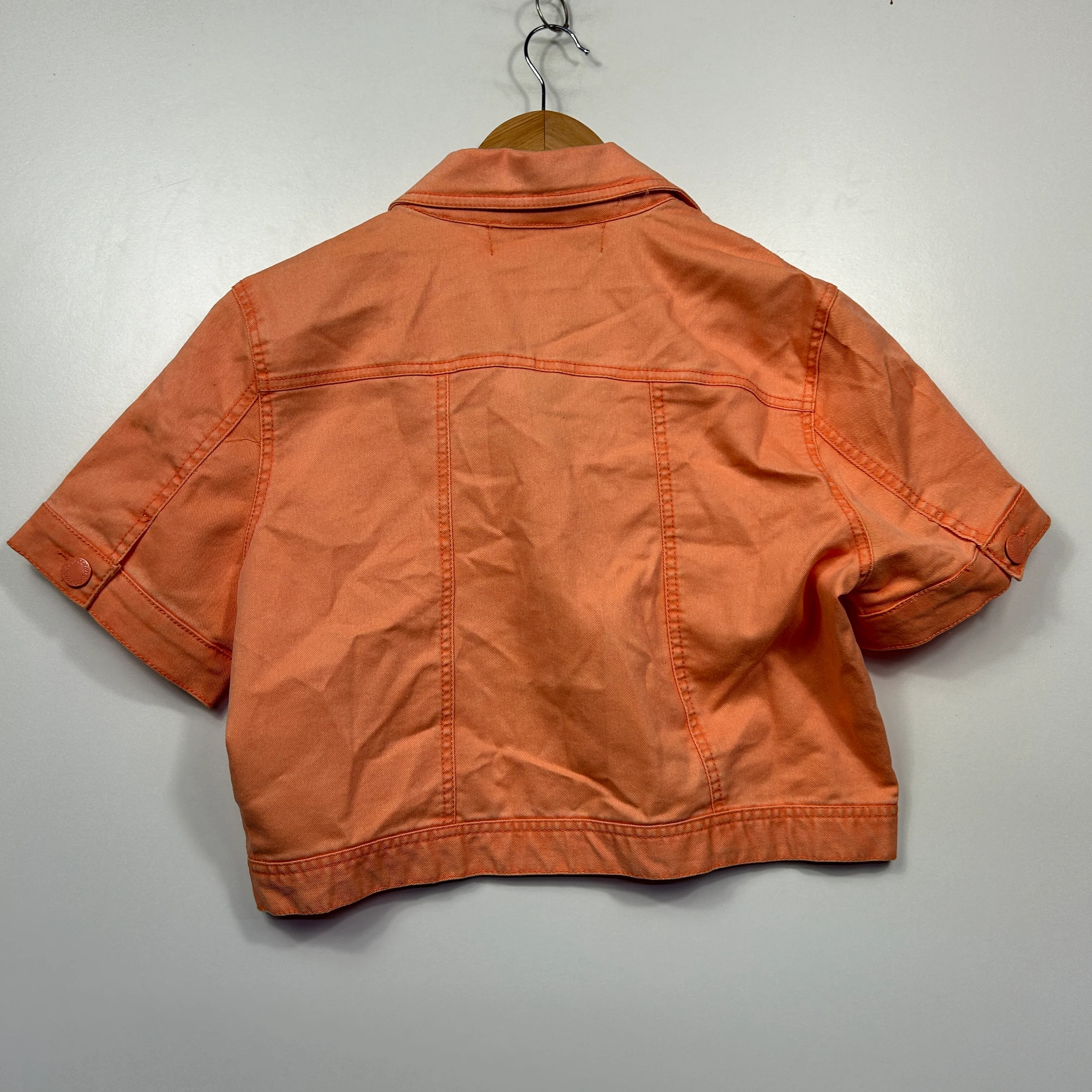 XRD Denim Peach Cropped Denim Jacket - Size 16 - Image 3