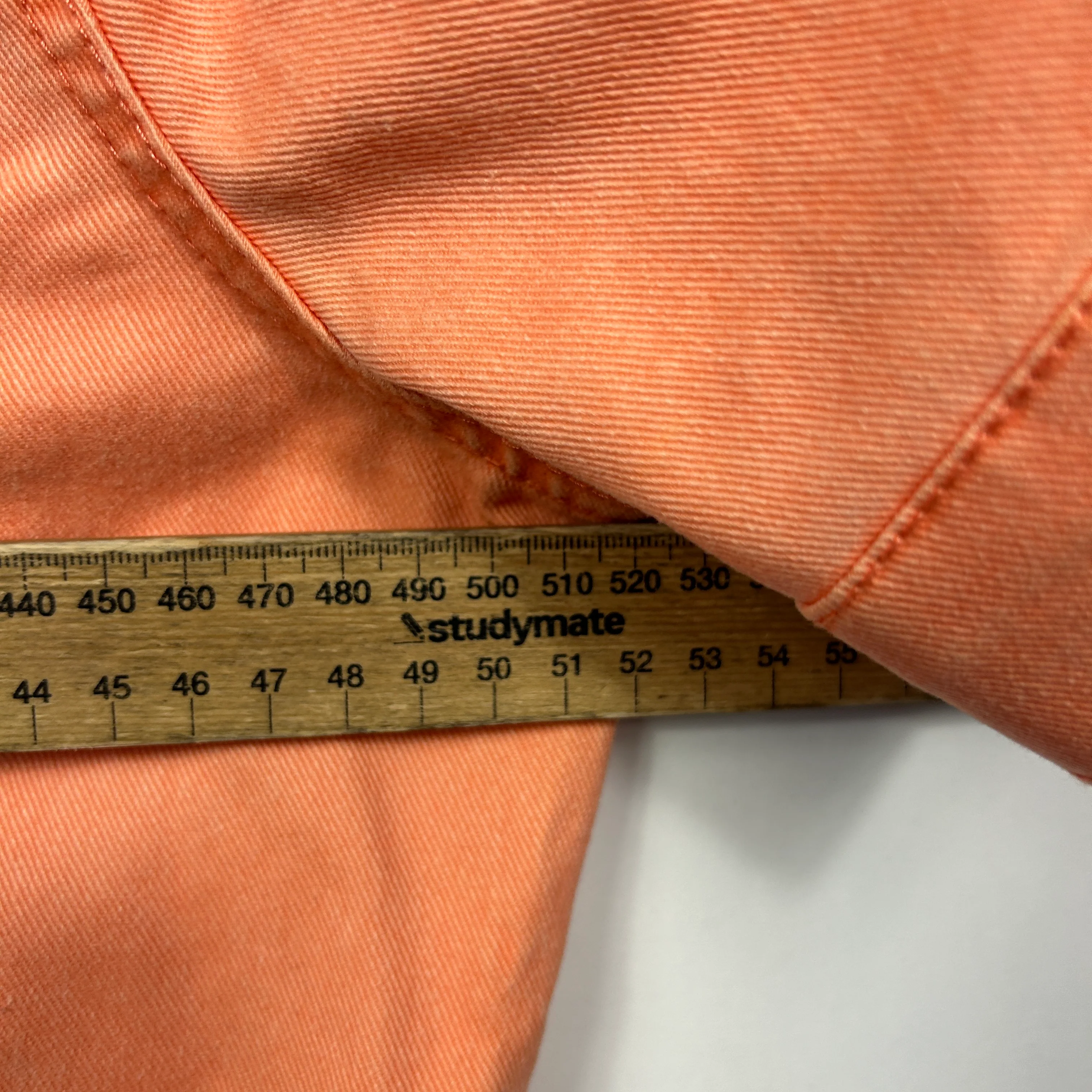 XRD Denim Peach Cropped Denim Jacket - Size 16 - Image 4
