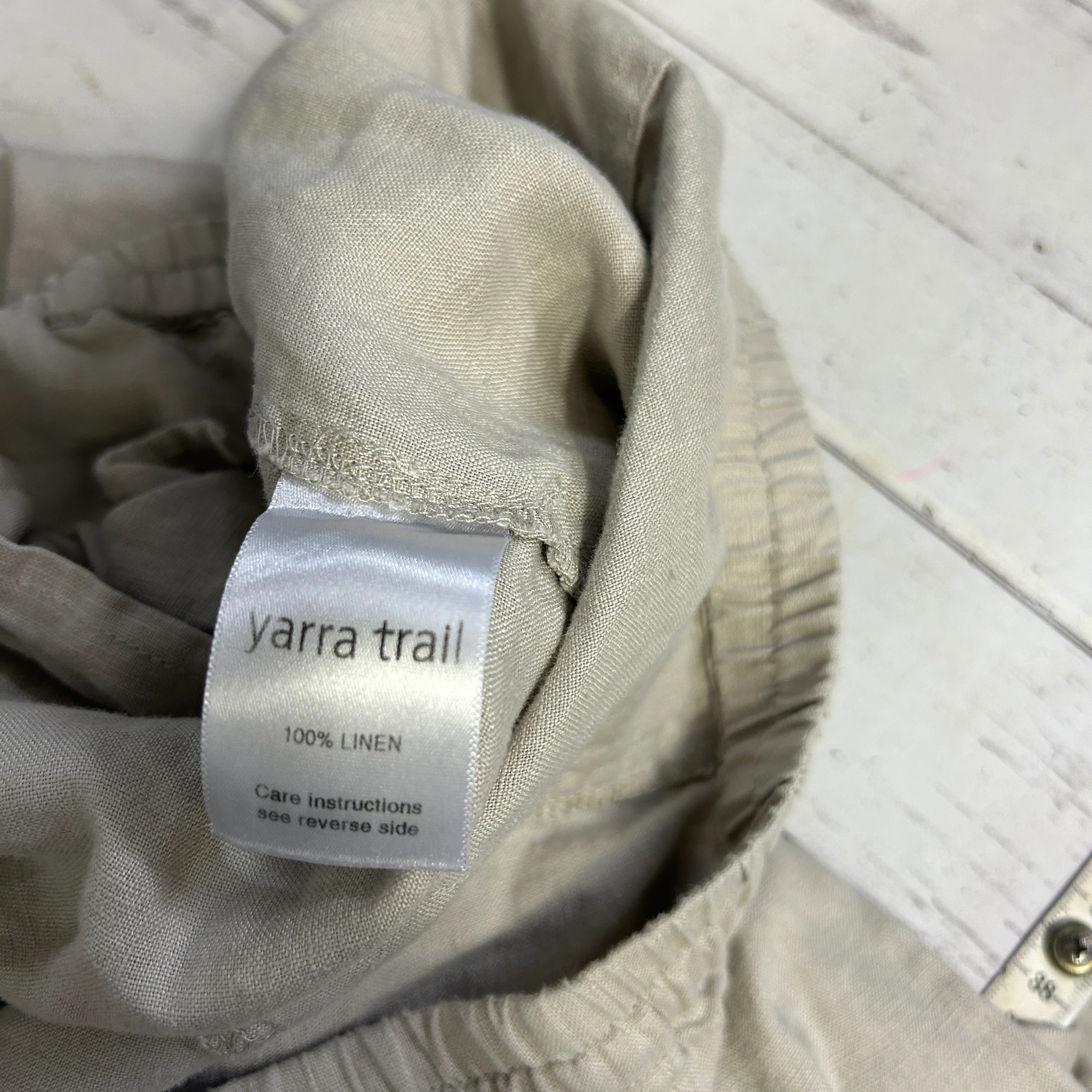 Yarra Trail Beige Linen Pants -  Size 16 - Image 4
