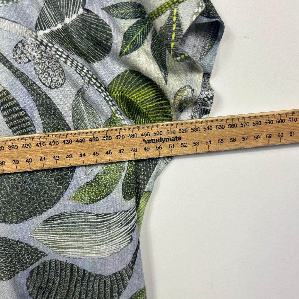 Yarra Trail Green Leaf Print Top - Size L - Image 5