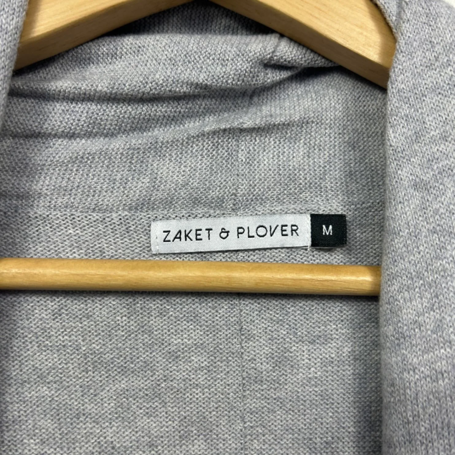 ZAKET & PLOVER Women's Grey Cotton Cashmere Open Front Longline Cardigan Size M - Image 3