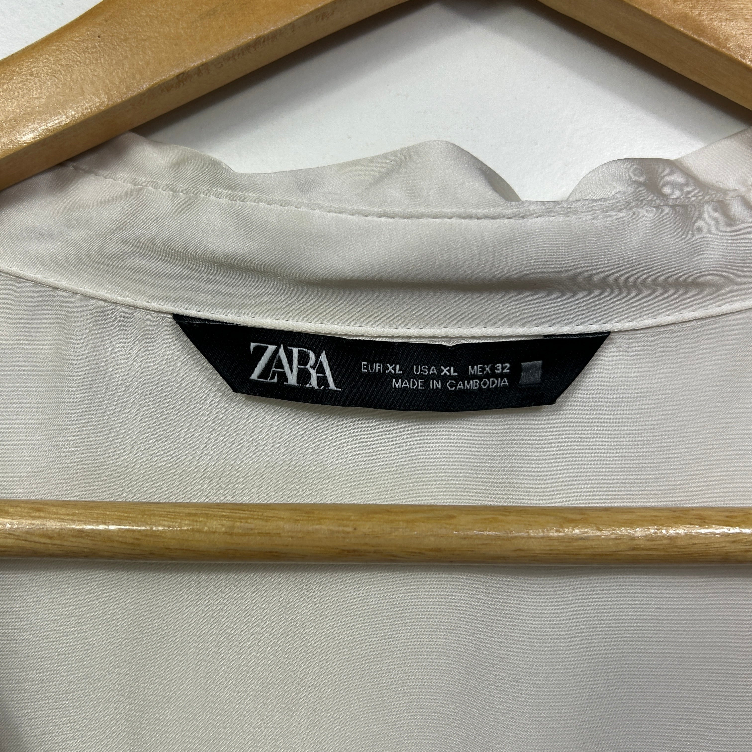Zara Ivory Satin Shirt - Size XL - Image 2